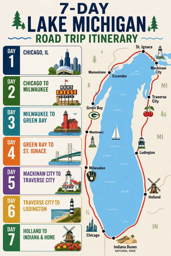 7-Day Lake Michigan Road Trip Itinerary