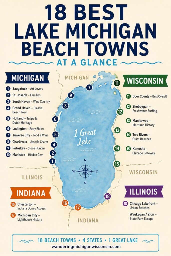 18 best Lake Michigan beach towns