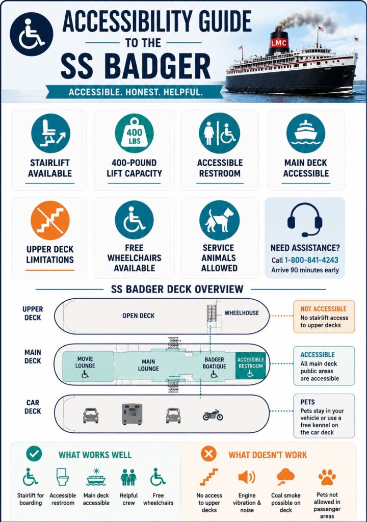 Accessibility guide for SS Badger ferry