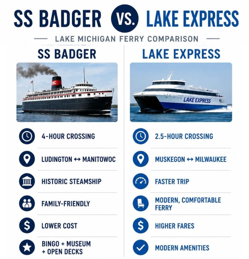 SS Badger Ferry vs Lake Express Comparison
