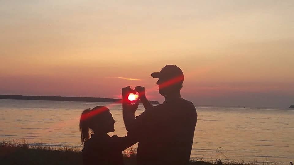 Sunset on northern lake Michigan