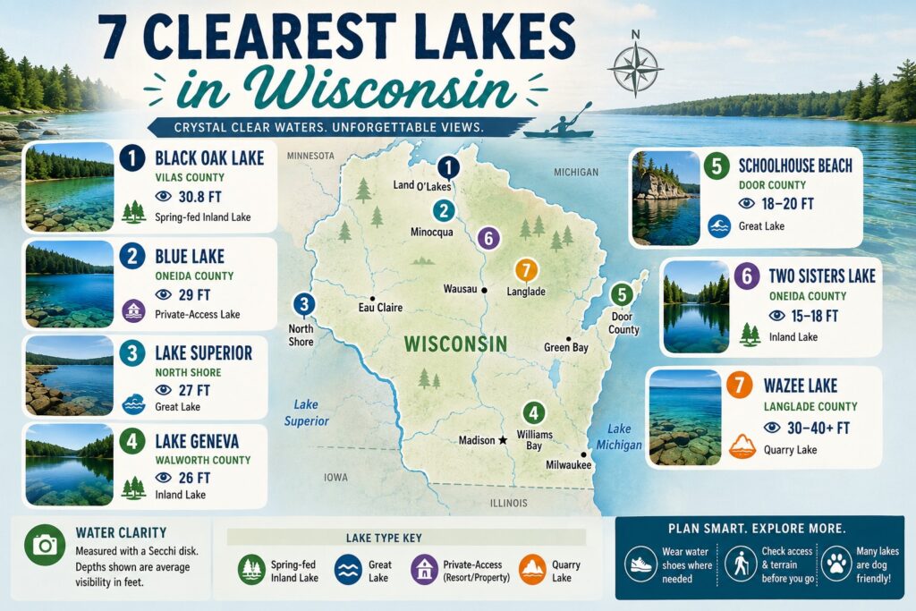 7 clearest lakes in Wisconsin