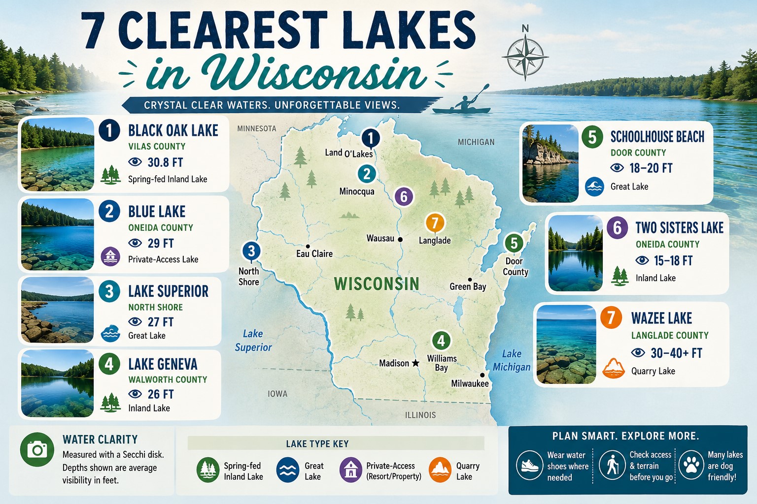 See 30 Feet Down: Wisconsin’s 7 Clearest Lakes - Wandering Michigan