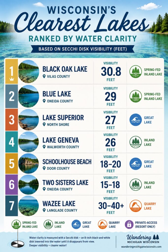 Wisconsin's clearest lakes ranked