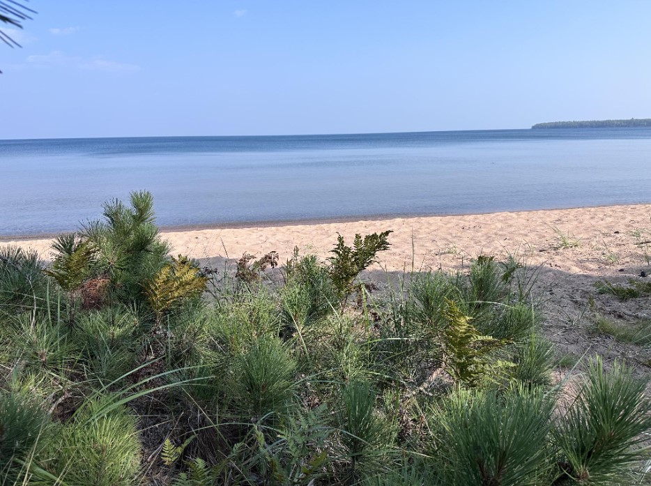Sandy beach and calm water, Madeline Island